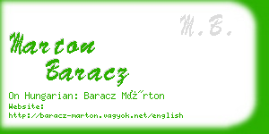 marton baracz business card